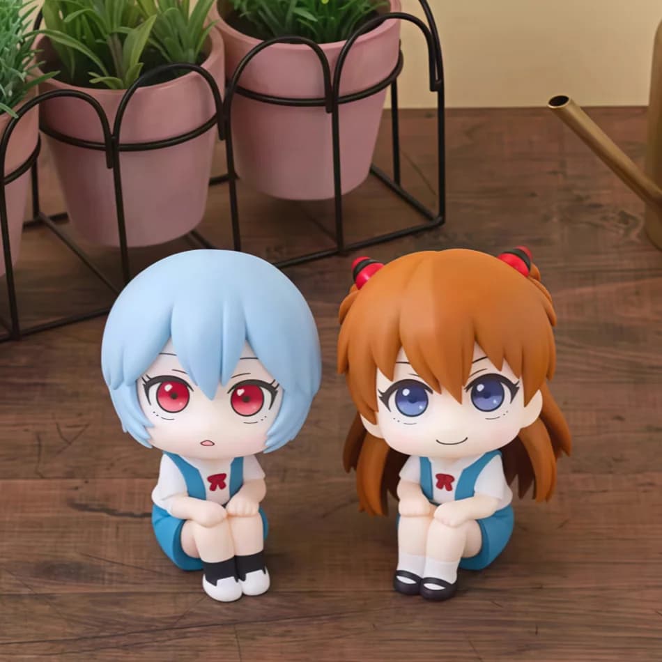 10 CENTIMETRI Anime Ayanami Rei Figura Souryuu Asuka Langley Sembrano Seduto Modello Giocattolo Bambola Aciton Figura PVC Ornamento Regalo