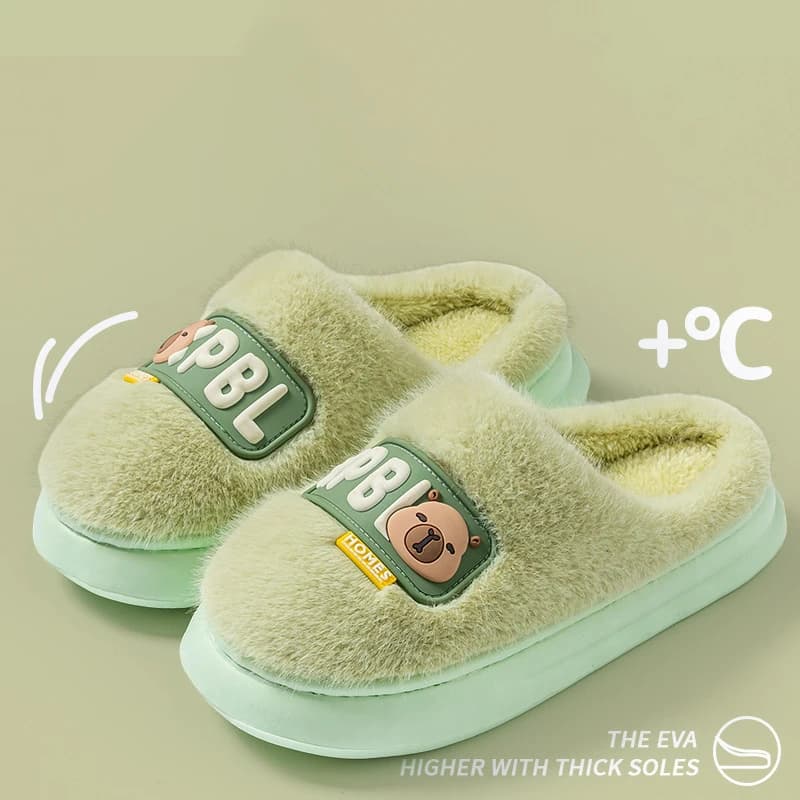 Pantofole in peluche Capybara da donna: comode scarpe da casa invernali con suola in EVA antiscivolo