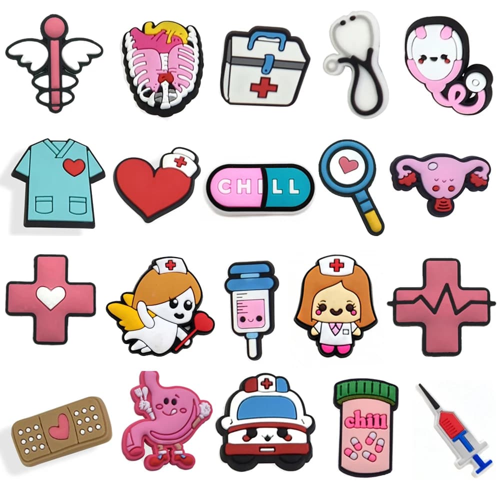 Nuovi arrivi simpatici medici infermieri ciondoli per scarpe mediche per crocs accessori sandali decorazioni per scarpe spille donne bomboniere regali