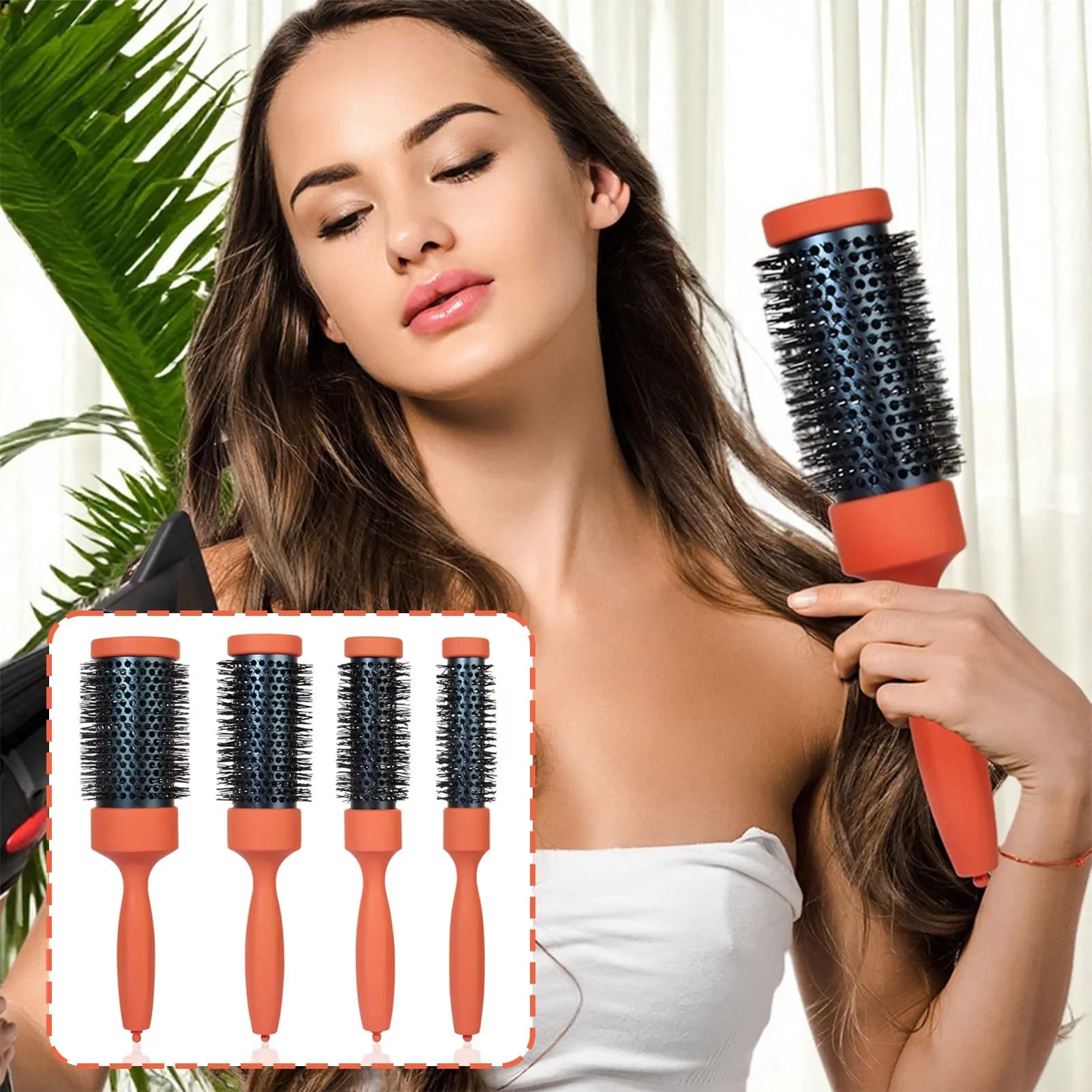 Spazzola per arricciare i capelli rotonda premium Mini styling per capelli lisci Spazzola per testa antistatica Pettine a rullo con canna in alluminio resistente al calore