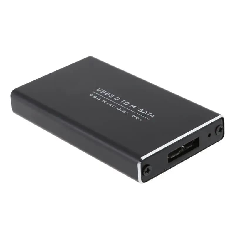 Adattatore per custodia per disco rigido HD esterno Custodia per disco rigido da mSATA a USB 3.0 SSD Custodia da mSATA a USB per SSD mSATA 30 * 50mm