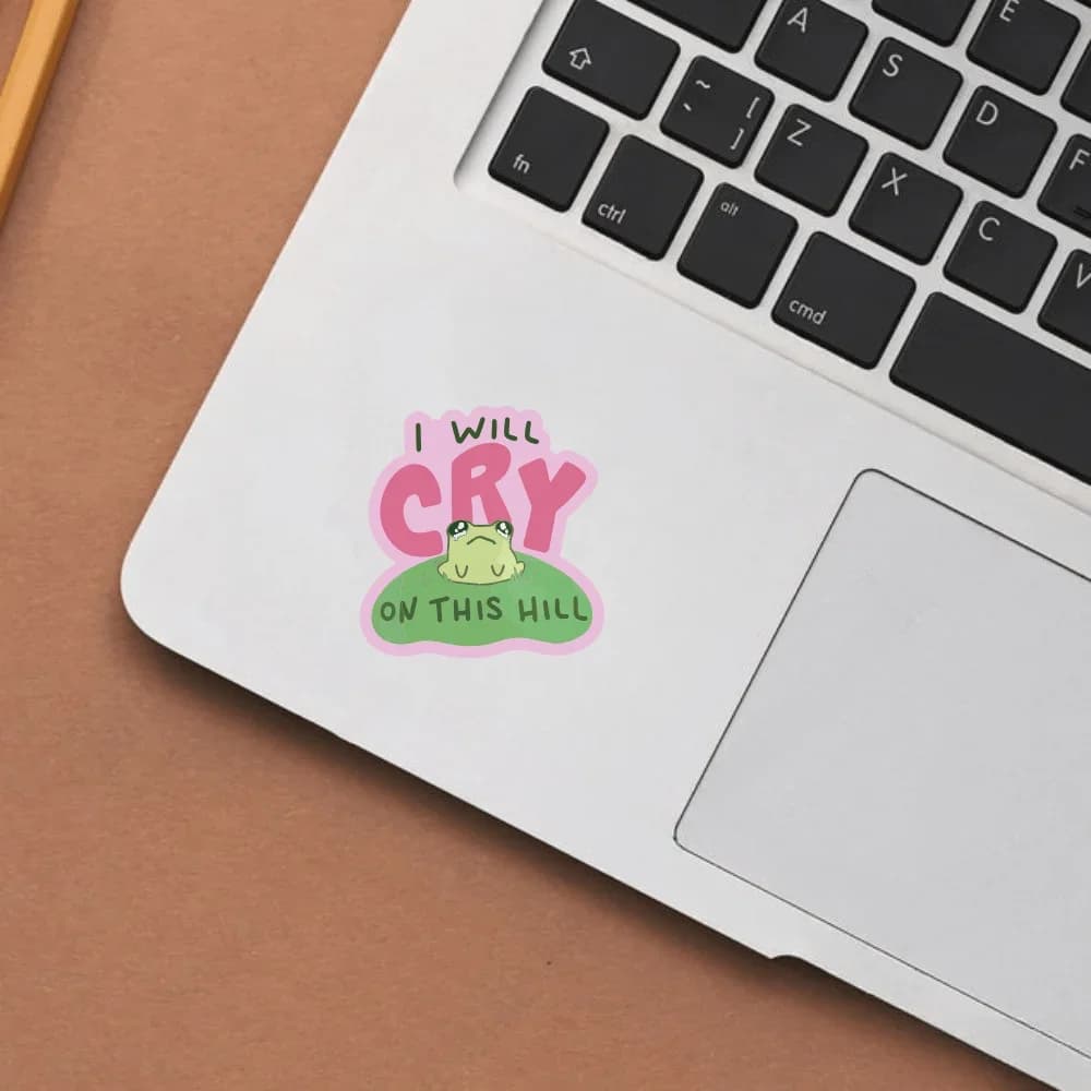 Crying Frog I'll Cry On The Hill Holographic Vinyl Sticker for Car Laptop Water Bottle