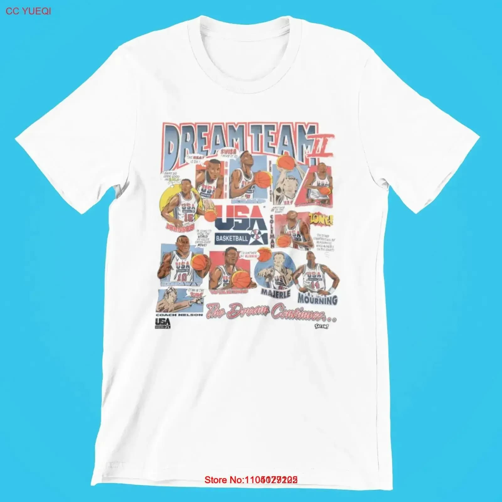 Dream Team 2 USA Basketball 1994 2024 Vintage Premium Jersey T Shirt vintage Lavato Leggermente moda homme Allungato