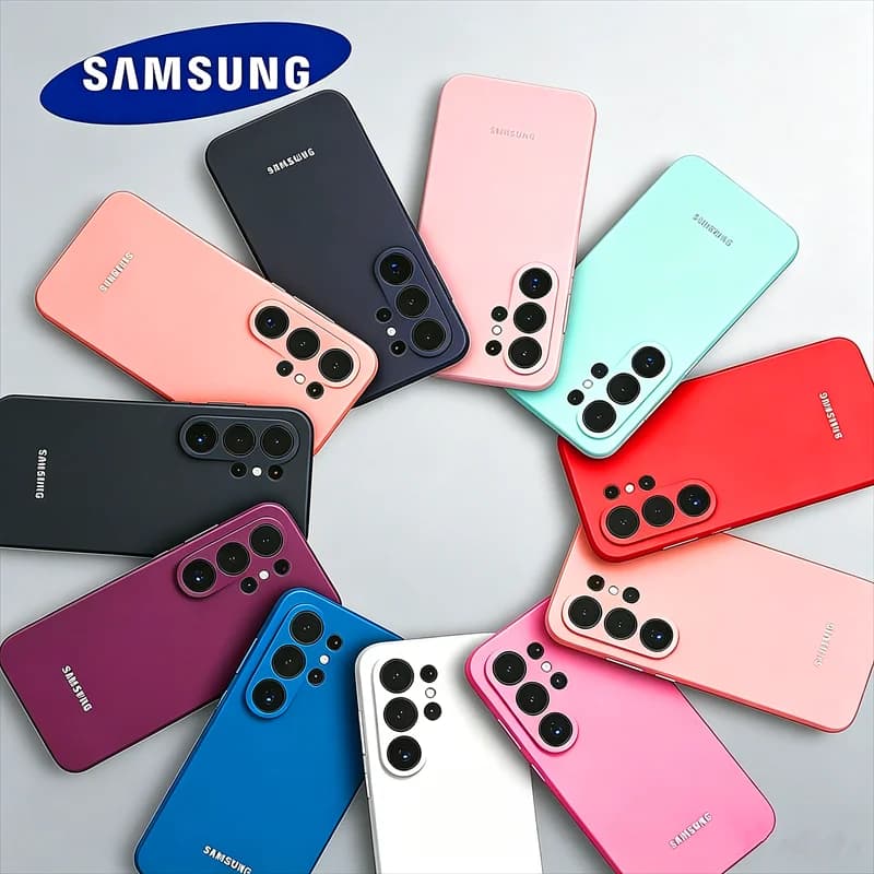Original Liquid Phone Case For Samsung S26 Ultra S25 Edge S23 FE S24 S22 S21 Plus Silicone Soft Back Cover A57 A37 A17 A56 A36