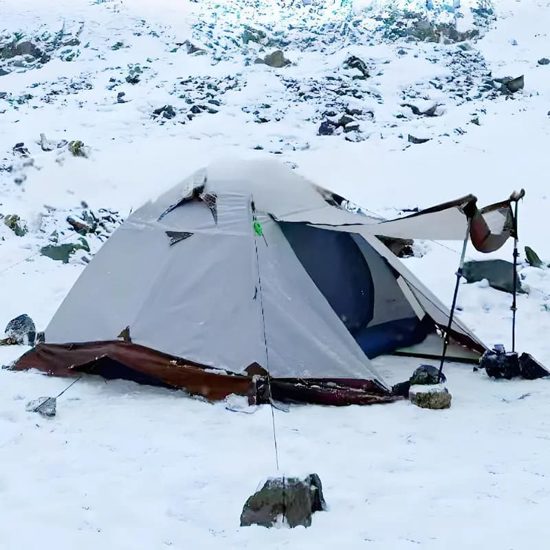 Tenda a doppio strato Tenda da picnic professionale impermeabile per 2-3 persone Tenda da picnic portatile con palo in alluminio 210T Tenda da campeggio per escursioni a quattro stagioni