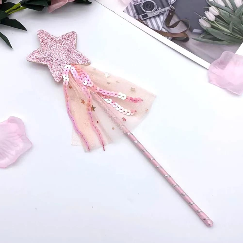 3 bacchette da fata squisite per bambini, leggere, con impugnatura comoda, bacchetta da fata con stella brillante, decorativa, per feste, travestimenti, Halloween