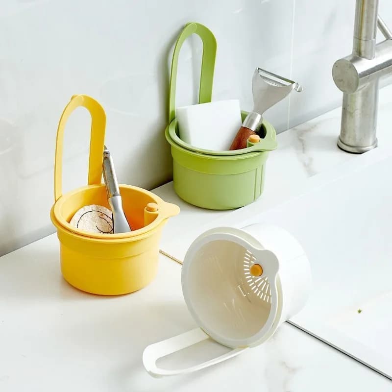 1 pcs Round Hanging Kitchen Sink Drain Basket Food Waste Filter Strainer Storage Holder For Home Kitchen