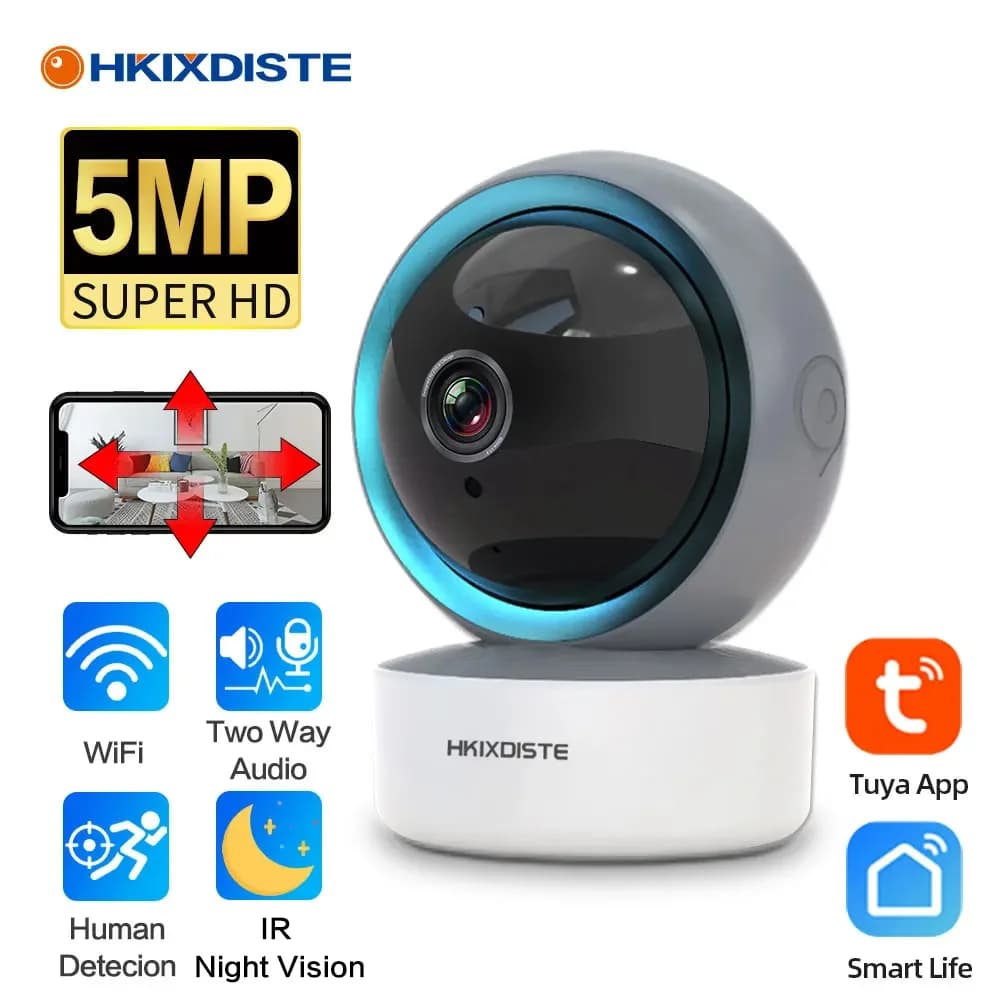 Tuya Smart Life Home Security Camera System Wireless 5MP Wifi CCTV PTZ 2-way IP Audio video surveillance camera Baby Monitor 2K