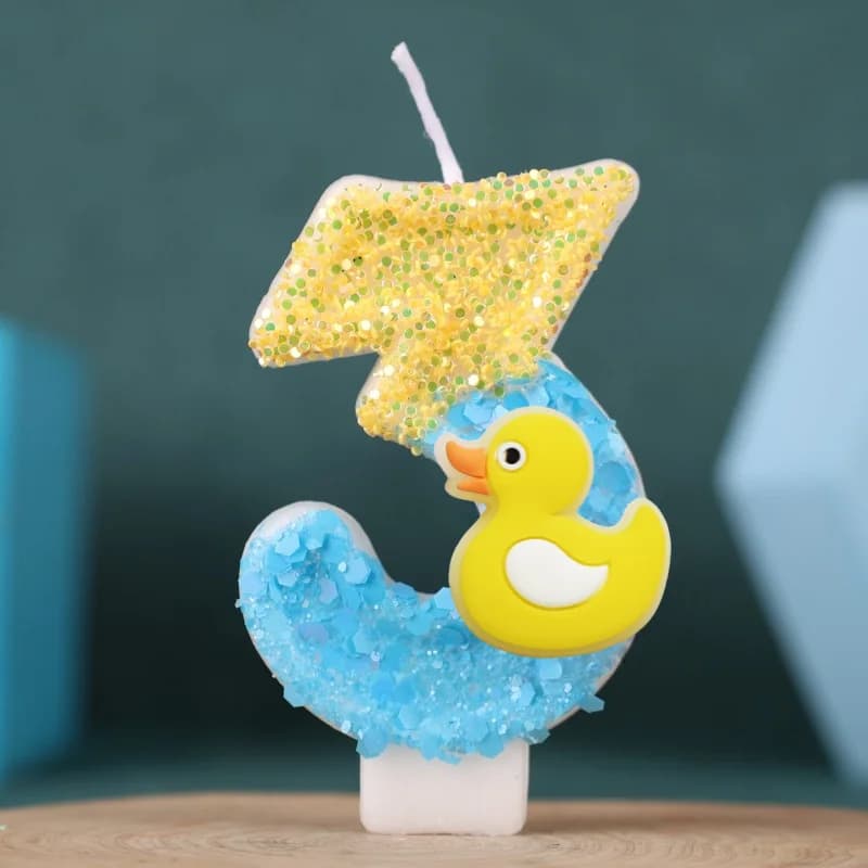 Simpatici animali luminosi Candela digitale numero 0-9 Forniture per decorazioni per torte di compleanno per bambini Forniture per accessori per feste anime per cartoni animati