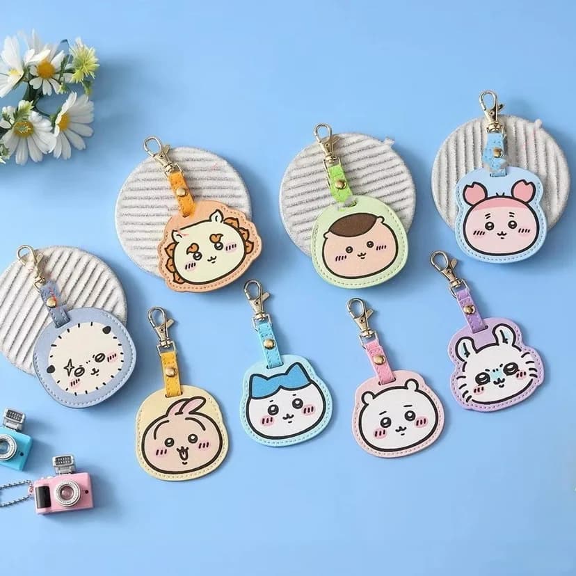 yiji Induction IC Card Holder, Cute Hachiware Usagi Access Card Protective Case, Keychain Pendant, and Accessory