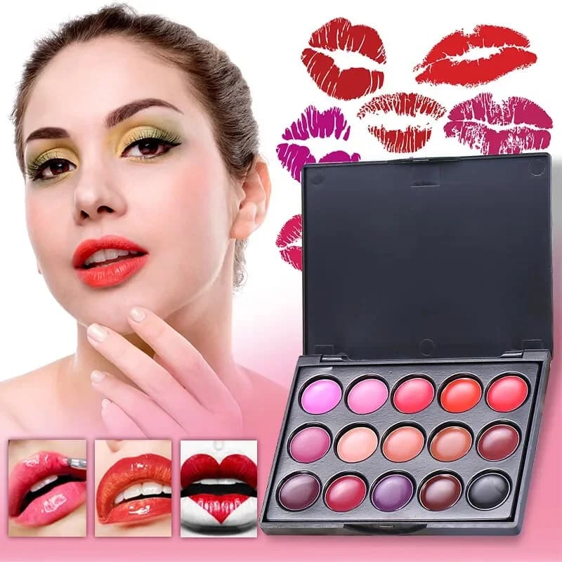 POPFEEL15 color palette lip gloss set long lasting Korean cosmetics dyed for women's lips stain for cheap beauty lips and small