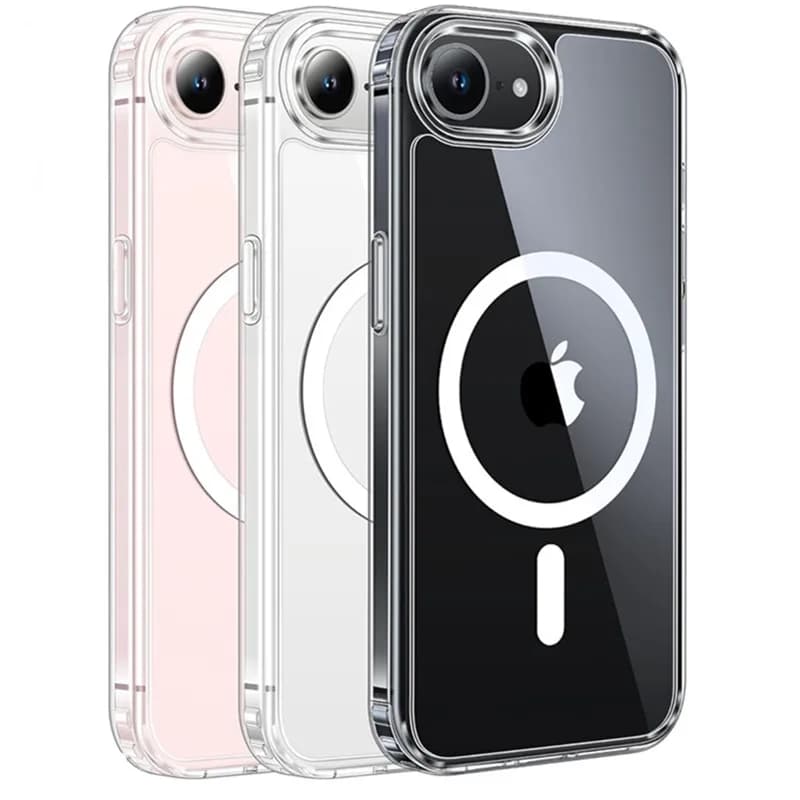 Custodia Magnetica Trasparente per iPhone MagSafe 17E 16E 15 14 13 12 11 Pro Max Plus, Cover Bumper Trasparente Compatibile con MagSafe