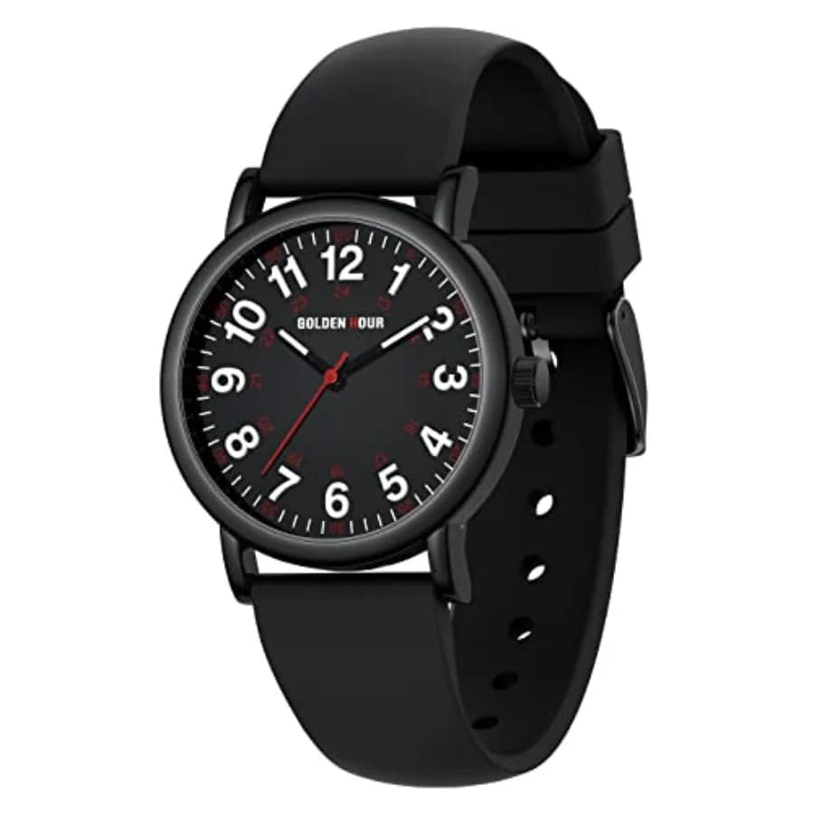 Orologio da infermiera impermeabile per professionisti sanitari, studenti, donne e uomini - Quadrante luminoso e facile da leggere, formato militare, 24 ore con secondi.