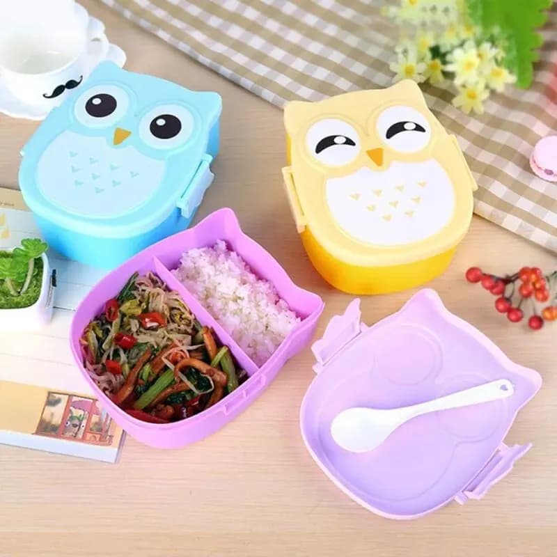 Contenitore per alimenti portatile in plastica per bambini, studenti, scatola per il pranzo, Bento Box, contenitore per alimenti, posate, stoviglie
