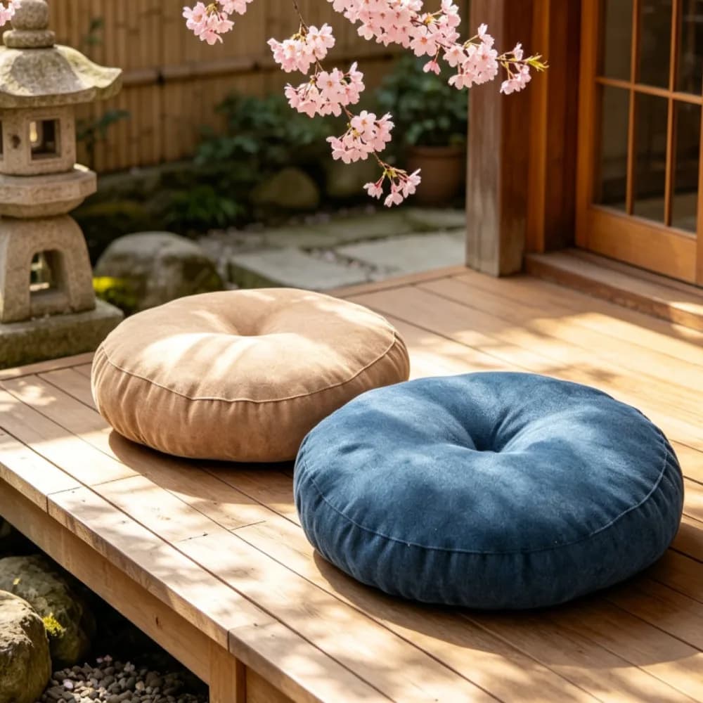 Oversized Tatami Meditation Floor Seat Cushion Round Seat Pads Mat Pouf Sofa Chair Bed Car Seat Back Pillows for Relaxation