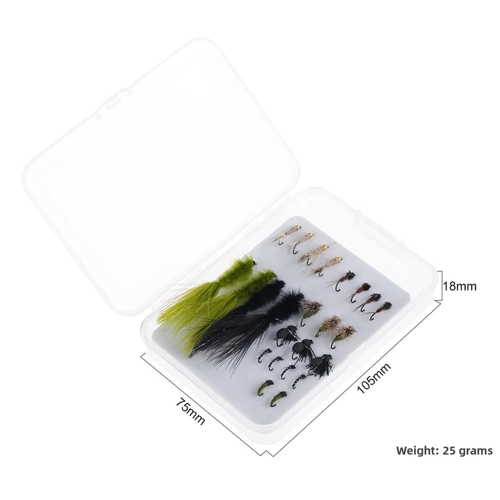 Fishing Tackle Box Fly Fishing Lure Set For Fly Fishing 24 Pieces Assorted Versatile Fishing Options Long-lasting Materials