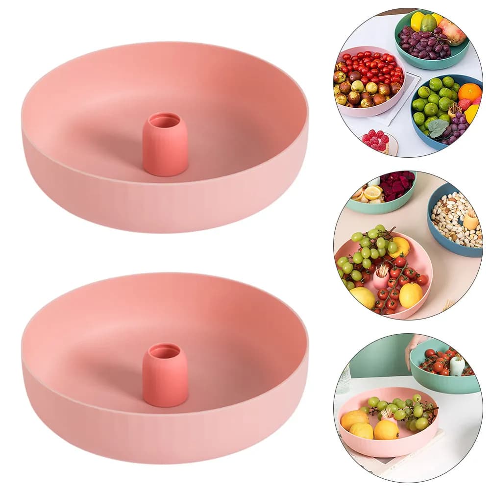 2 Pezzi Piatto per Frutta dal Design Unico con Scatola Porta Stuzzicadenti, Piatto per Snack per la Vita Quotidiana, Supporto Decorativo per Feste, Porta Frutta Secca