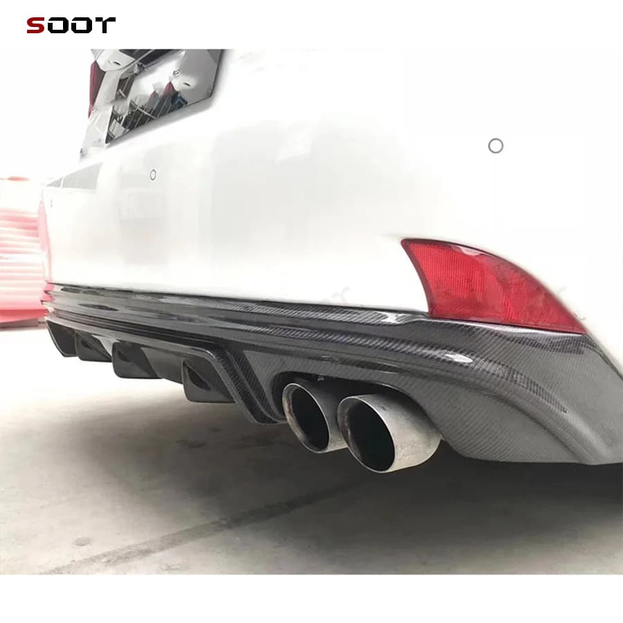 Carbon Fiber Rear Bumper Diffuser Lip Spoiler for Lexus IS ISF Sedan 4-Door IS200T IS250 IS300 IS350 13-16 Four Outlet