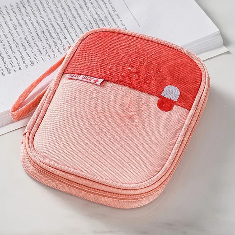 Borsa da viaggio multifunzione per medicinali Borsa da viaggio portatile spessa per kit di pronto soccorso per la famiglia Confezione da campeggio per accessori per cubetti di pillole