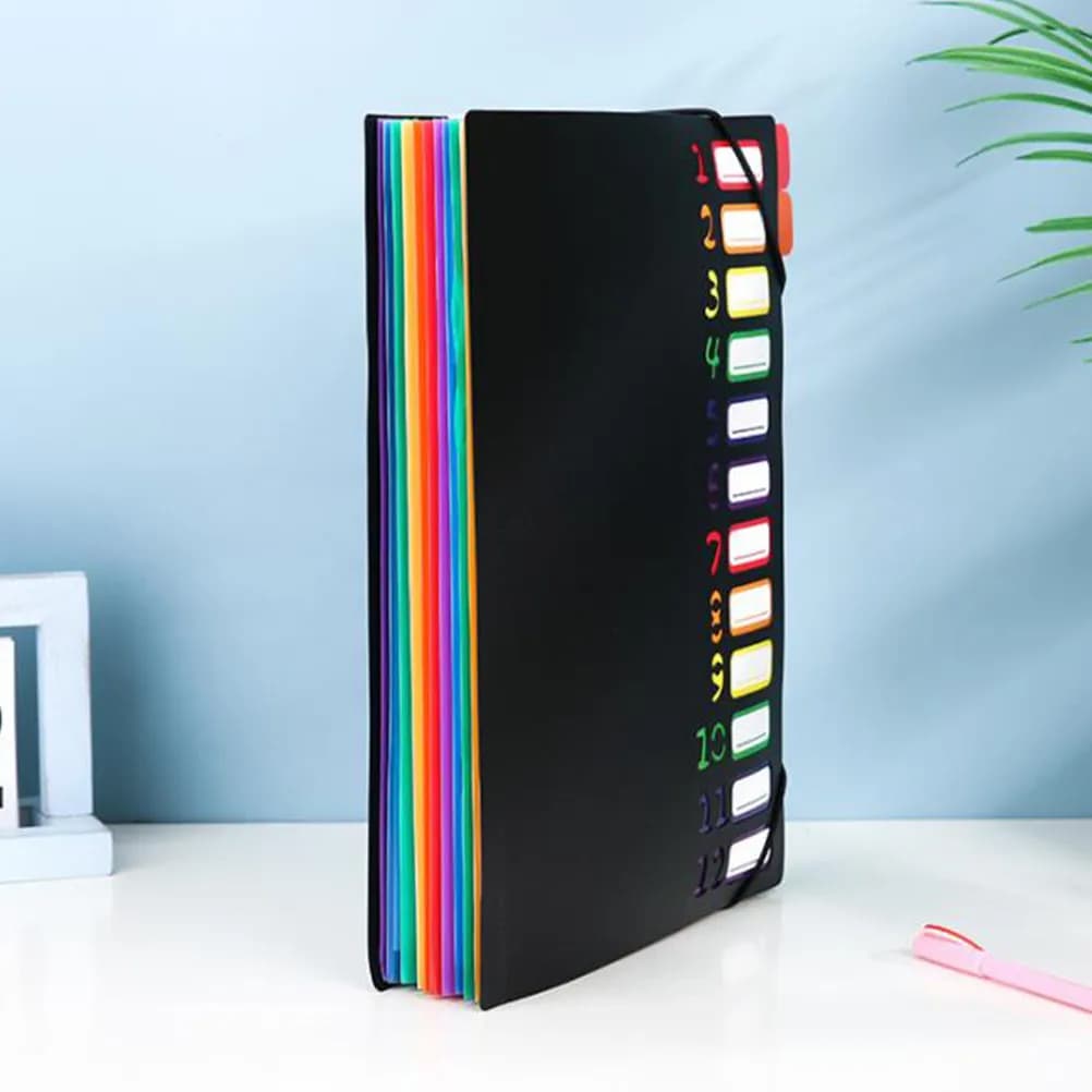 File Folder Plastic Document Folder A4 Size Multi-Layer Receipt Holder Document Organizer for Office Travel Home Use