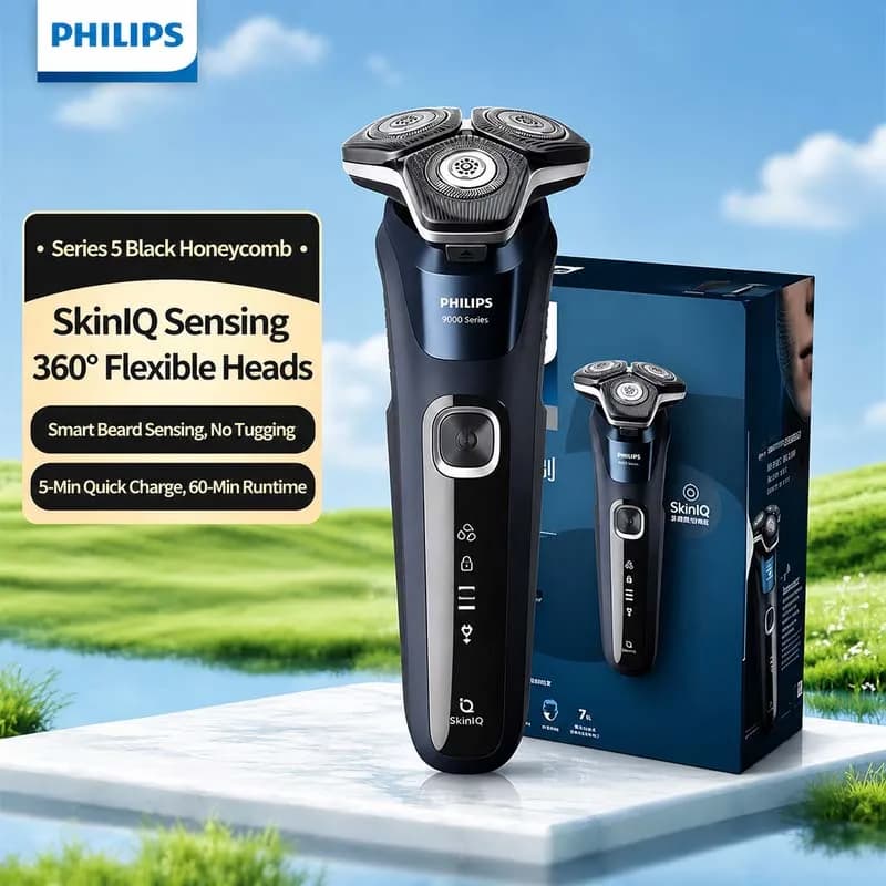 Philips S5835 Men's Electric Shaver Series 5000 Wet Dry Razor Skiniq 360 Flexible Heads Usb Rechargeable Beard Trimmer