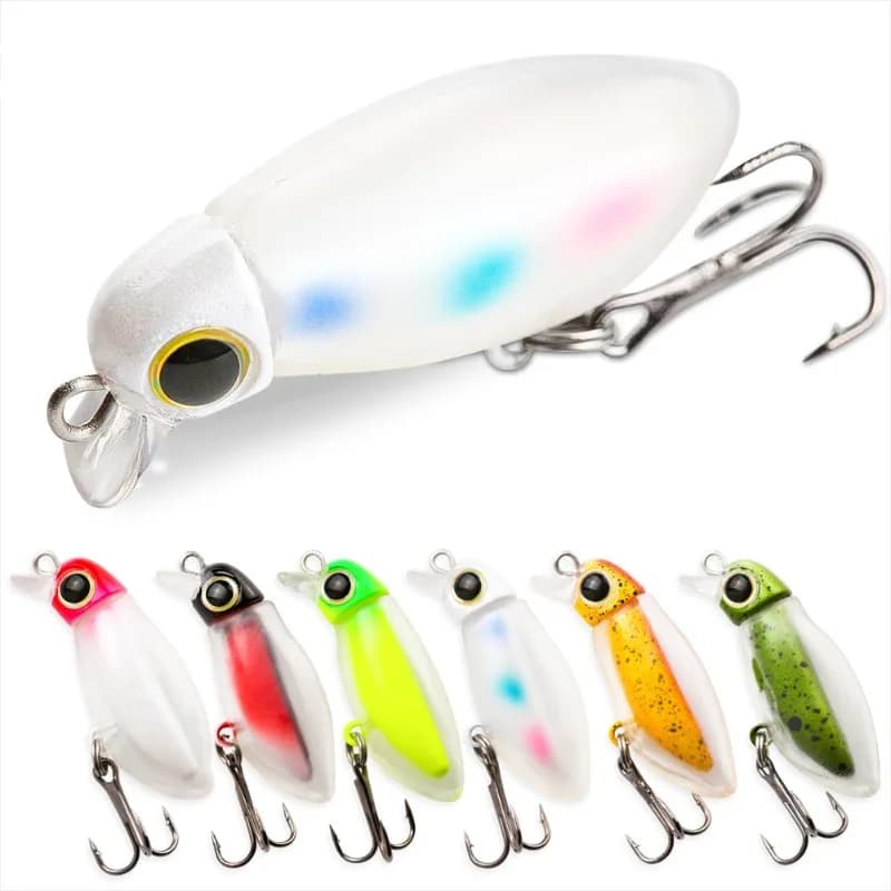Luya Esca Finta Cavalletta Locusta Micro Galleggiante Acqua Mino Matita 2.5g/3.8cm Guscio Morbido Esca Larve Insetto Bocca di Cavallo