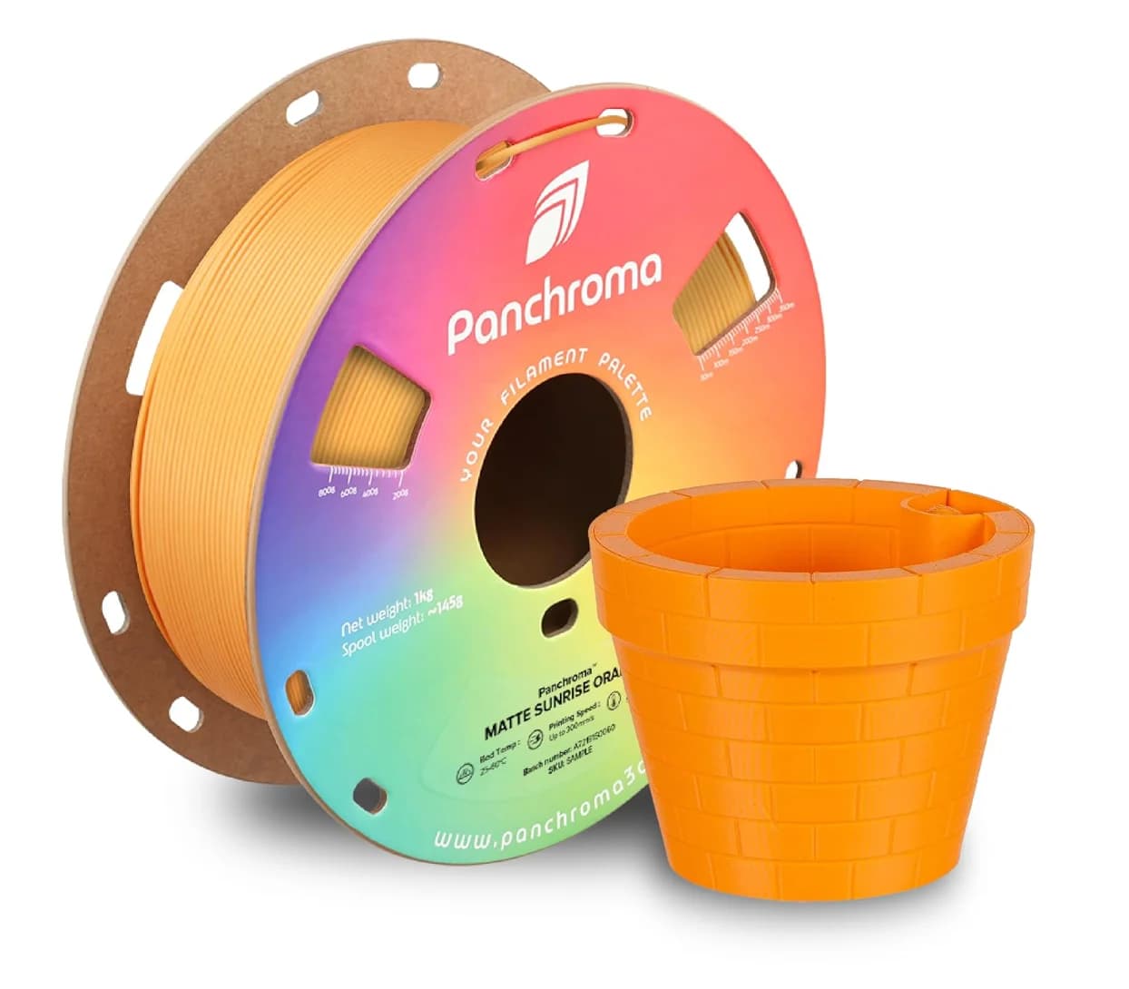 Filament PLA Opaco Polymaker Panchroma, Orange Alba 1.75mm for 3D Printing, Compatible with Most FDM Printers, 1kg Coil (2.2lbs)