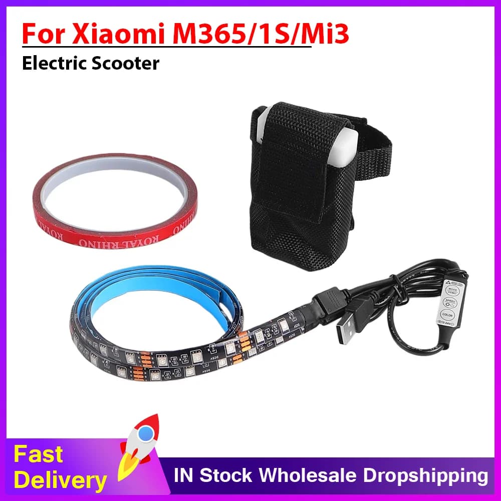 Lampada da barra per torcia a striscia LED impermeabile per Xiaomi M365 1S Pro Pro 2 Mi 3 Scooter elettrico Skateboard Luce notturna Parte esterna