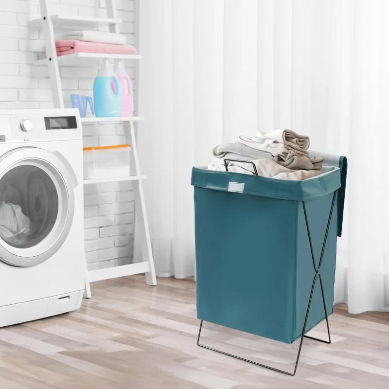 Laundry Basket Clothes Storage Hamper Clothing Holding Bag with Padding Board Home Storage Organization