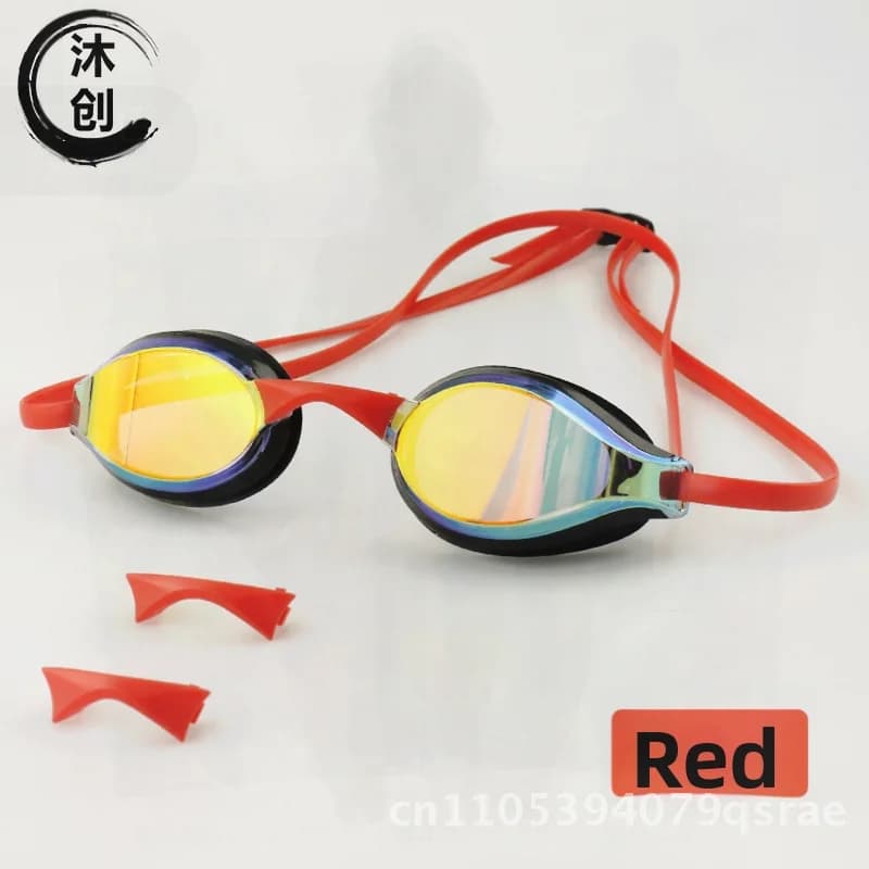 HD waterproof swimwear for adults with professional silicone racing glasses with small frame for competition