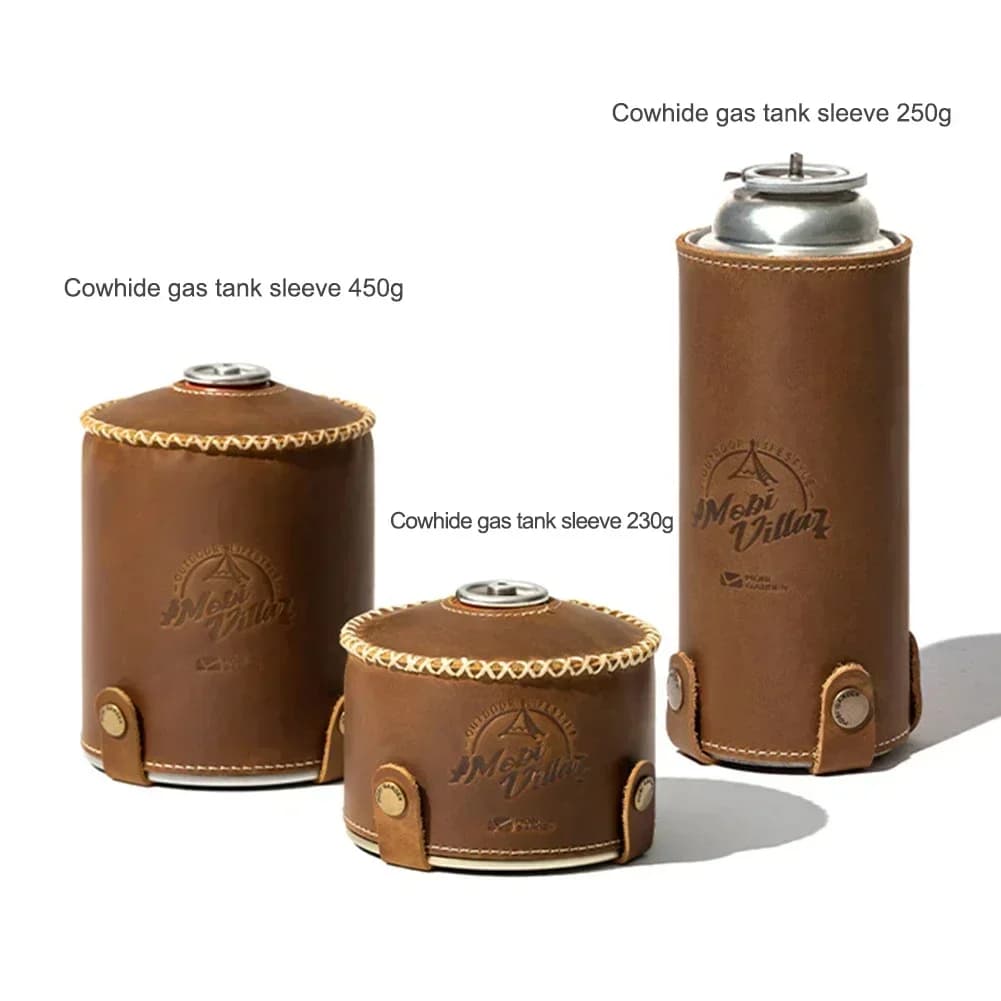 MOBIGARDEN Flat Gas Tank Faucet Fondina for flat gas reservoir in bovina leather Retro Waterproof Dust Durable for camping supplies