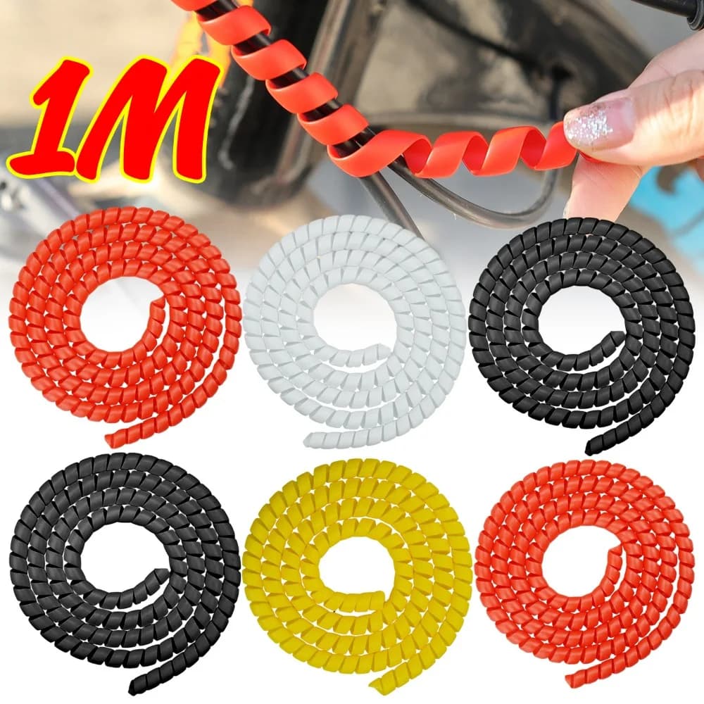 Manicotto protettivo antiusura per tubo di cablaggio per protezione cavo a spirale da 1 m per organizzatore di linea per scooter elettrico per moto E-Bike