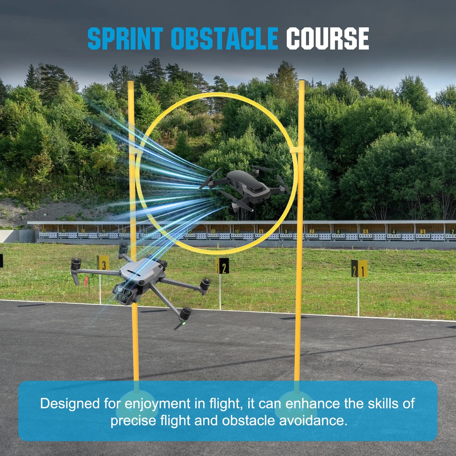 Route Kit for Drone Ostacles, Easy to Build, Race Track with Drone Ostacles, for Beginners and Adults