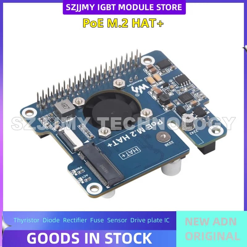 Raspberry Pi 5 PCIe interface to M.2 NVMe protocol Expansion card Ethernet PoE HAT + cooling fan NEW ORIGINAL IN MAGAZZINO