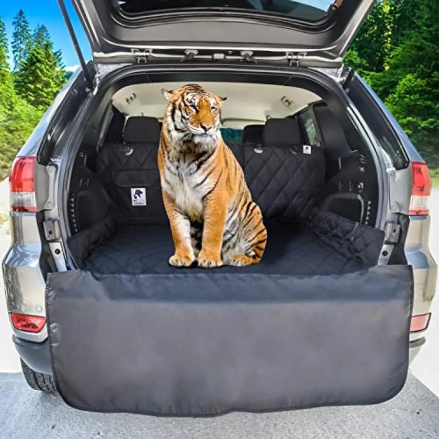 Tappetino Protettivo per Bagagliaio SUV per Cani, Coprisedile Posteriore Antiscivolo, Tappetino Impermeabile per Auto, Protezione Durevole per Sedili Auto per Cani