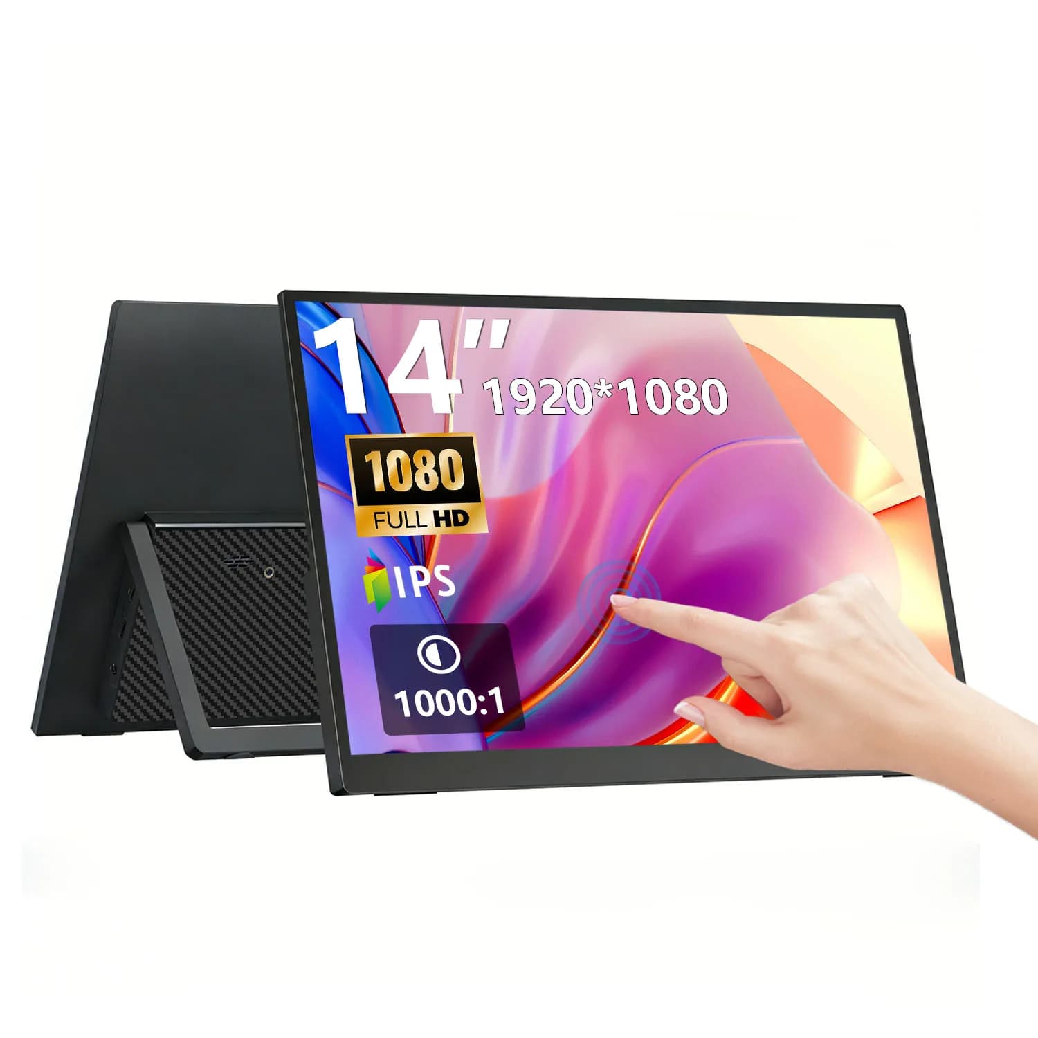 14Inch Portable Monitor 1080p 60HZ Stand-style Touch Screen 300NIT IPS 6Bit Used in Switch Xbox PS/5 Laptop Phone