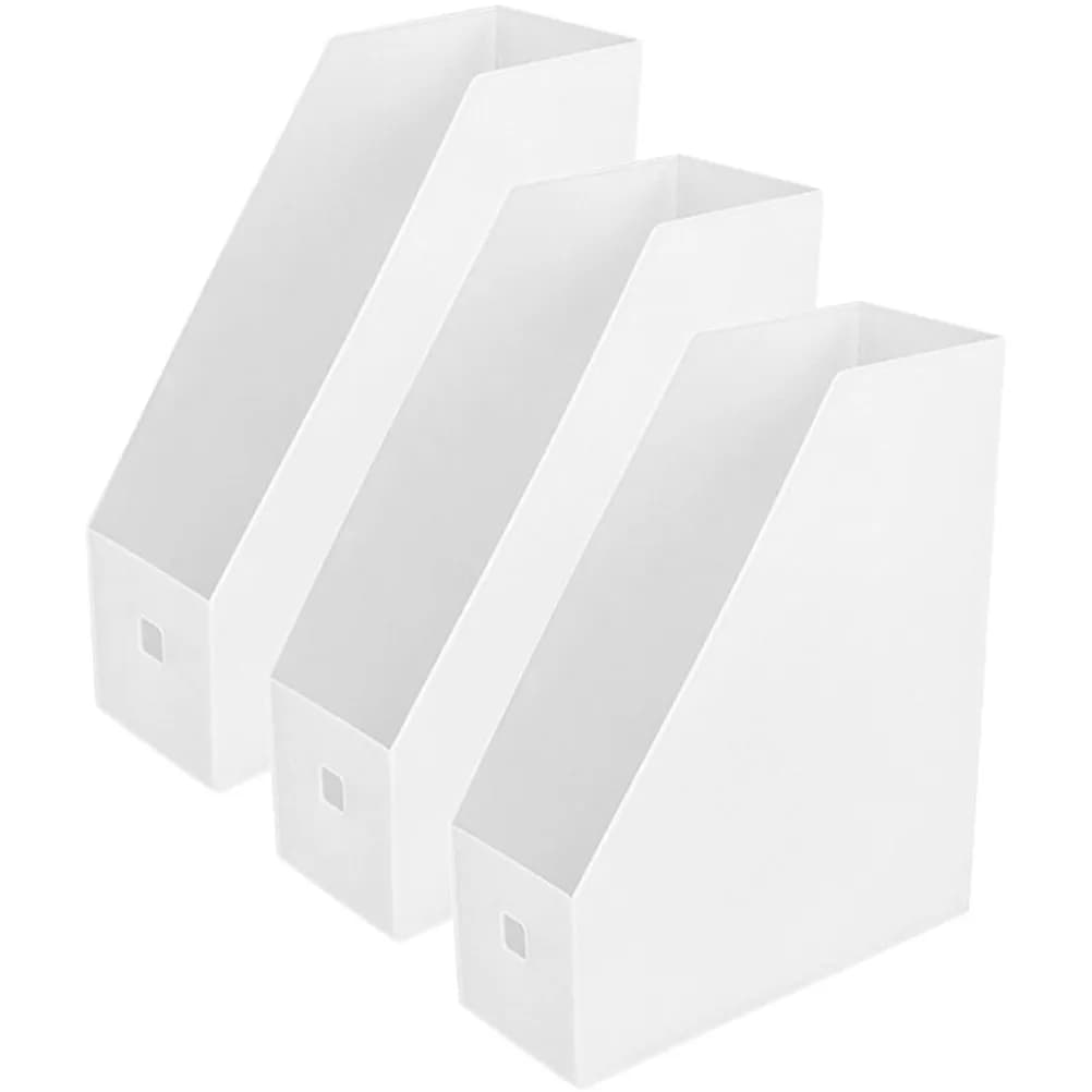 3Pcs File Document Box Plastic Desktop Organizer Holder Magazine File Folder Storage Rack Magazine Holder Document Organizer