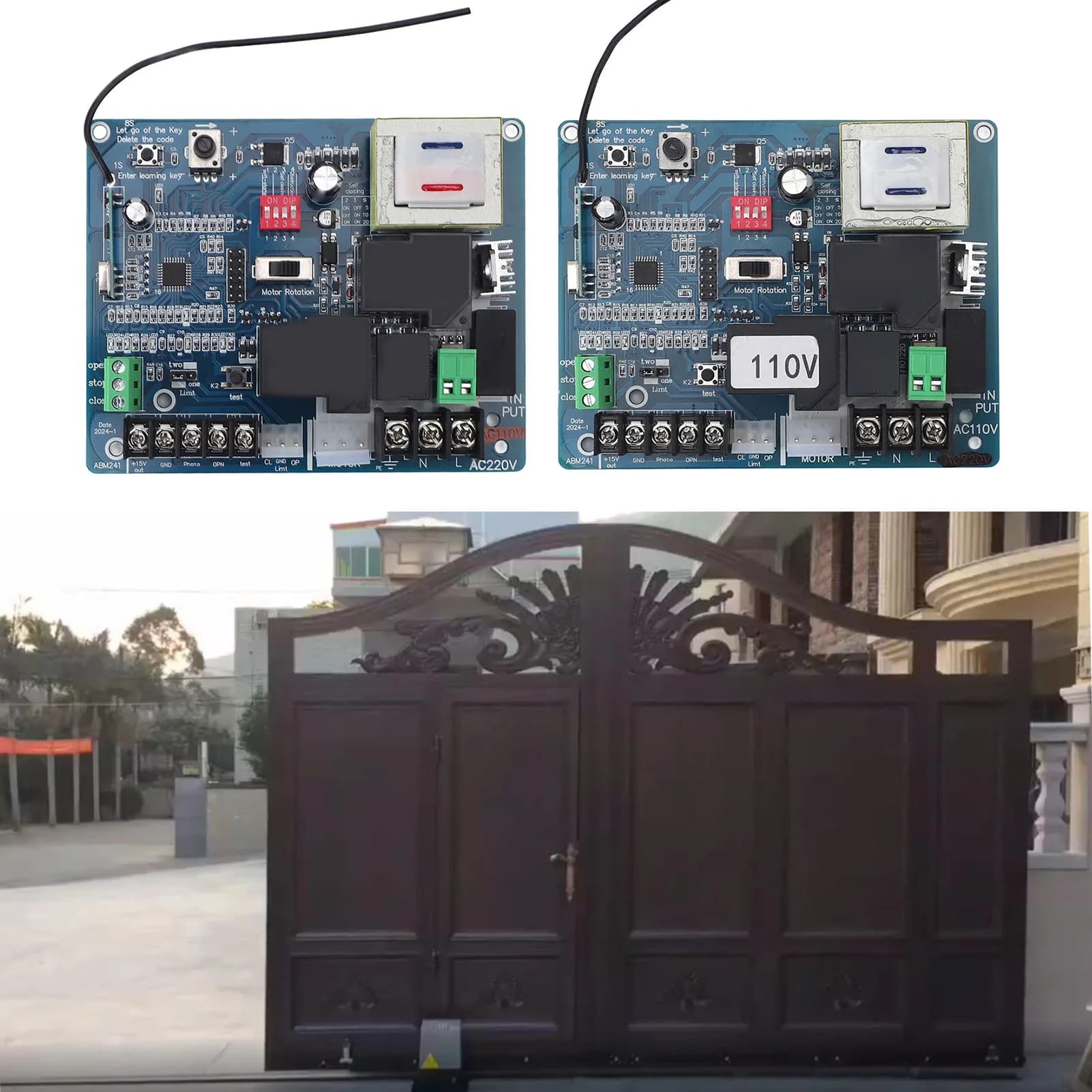 Scheda principale per apricancello scorrevole Scheda di controllo porta elettrica stabile Spegnimento automatico Funzione di memoria sensibile per la casa