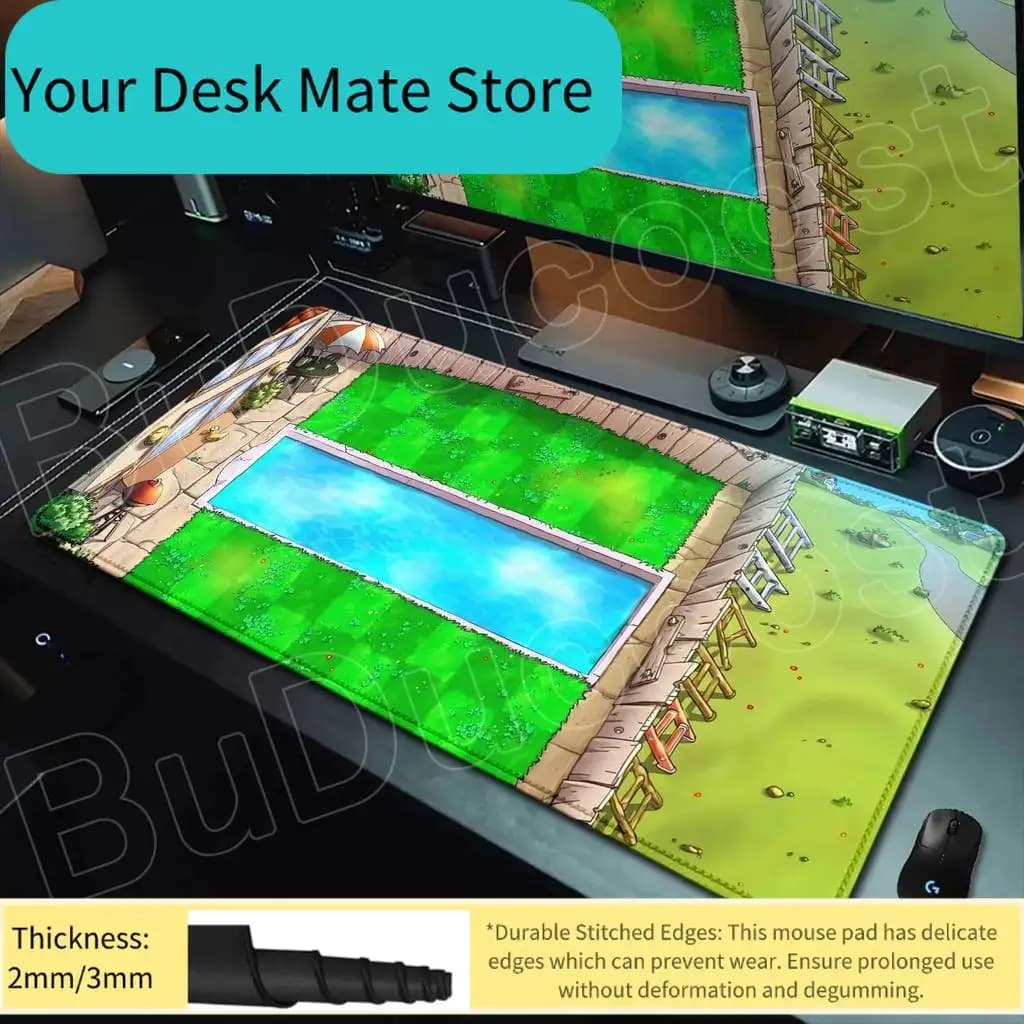 Tappetino per Mouse HD con Stampa Classica di Plants vs. Zombies, Grande Mousepad per Tastiera, Laptop, Gaming PC, XXL Anime, Grande Tappetino da Scrivania