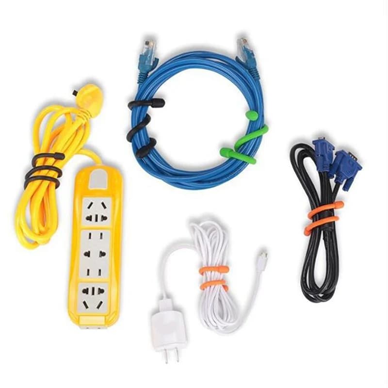5PCS Reusable Rubber Twisted Ties Silicone Zip Ties Steel Core Silicone Twisted Ties Cable Ties For Organizing
