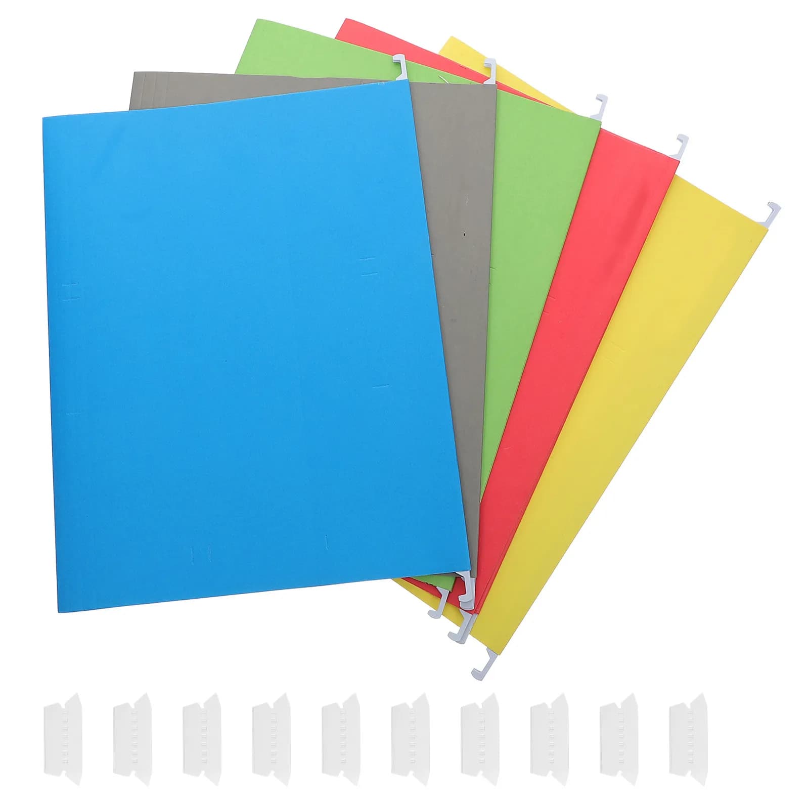 5 pezzi di portadocumenti sospesi A4, cartelle sospese, organizer per documenti in carta spessa di alta qualità, colore brillante, facile accesso, archiviazione documenti