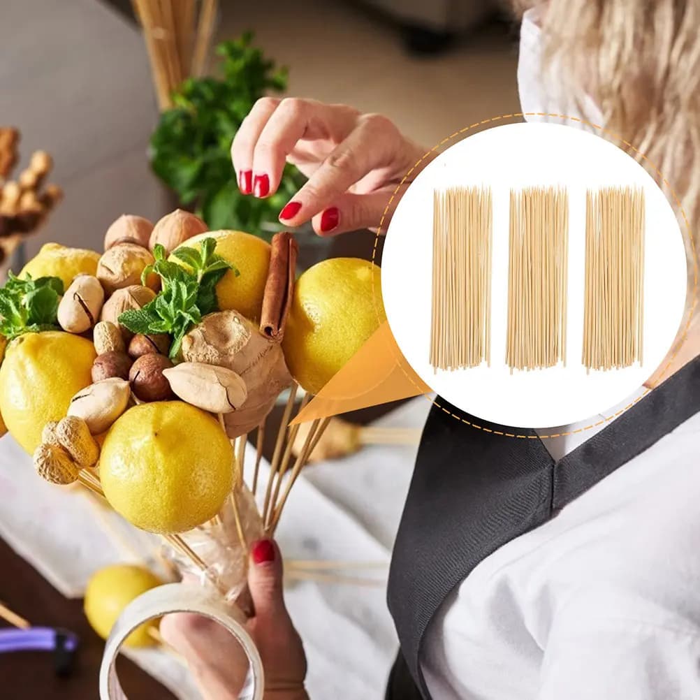 120Pcs Floral Bouquet DIY Packaging Sticks Bamboo Flower Shop Fixing Sticks for Table Number Holders Food Labels Picture Holders