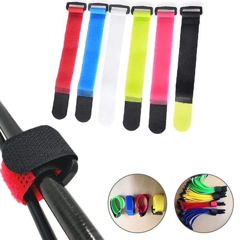 10Pc Canna Da Pesca Cinghia In Velcro Double-sided Antiscivolo Autoadesiva Canna Da Pesca Vincolante Cinghia Riutilizzabile All'aperto Fibbia fissa Cinghia