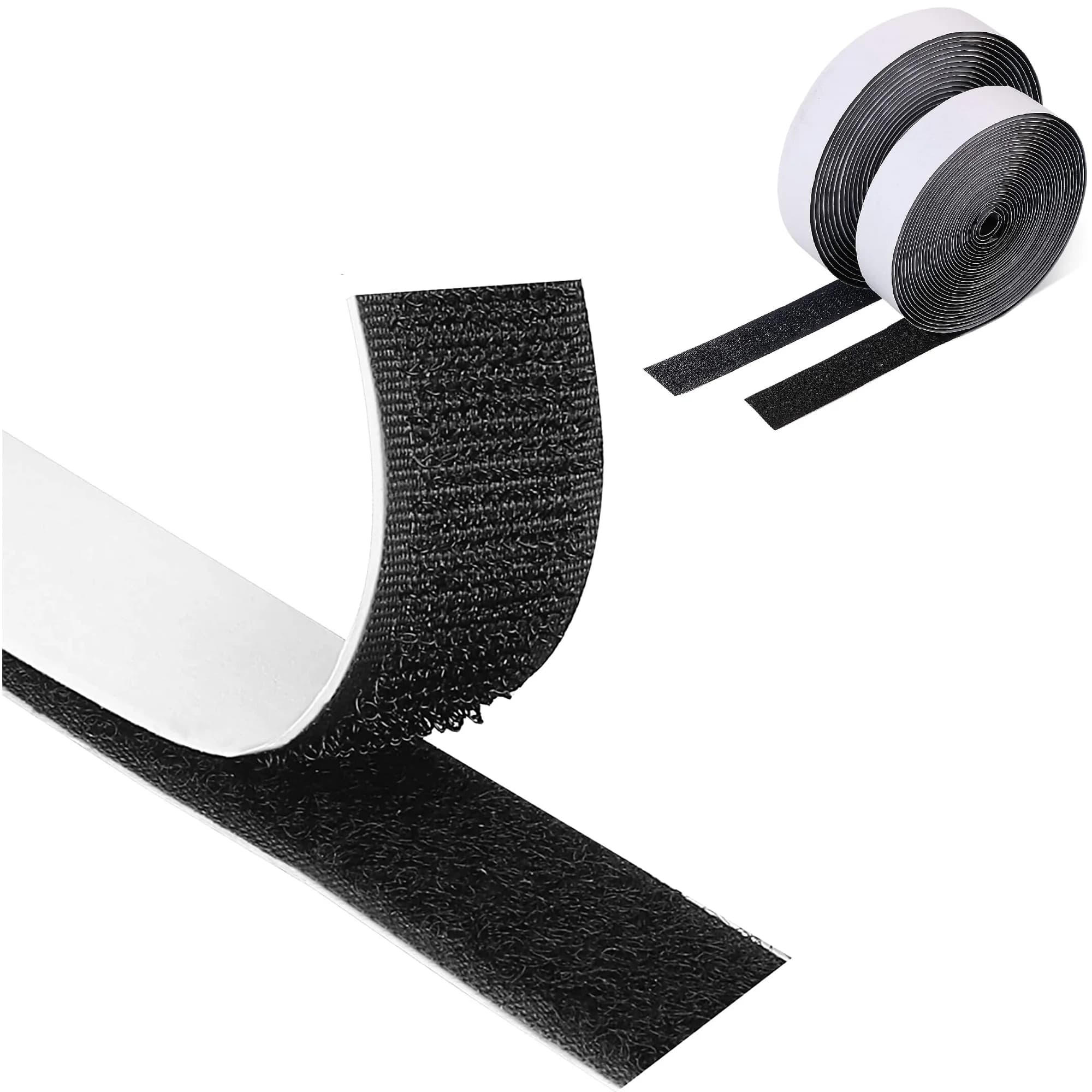 Multi-size nylon magic adhesive tape with double hook and black 1/2/5 meter white adhesive ring with 20-50MM strong glue
