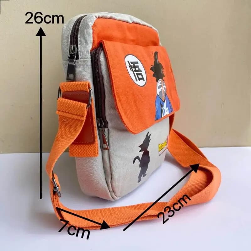 Anime Dragon Ball Z Goku Crossbody Bag Canvas Shoulder Bag Print Casual Messenger Bag for Boys Men Student Daily Travel Gift