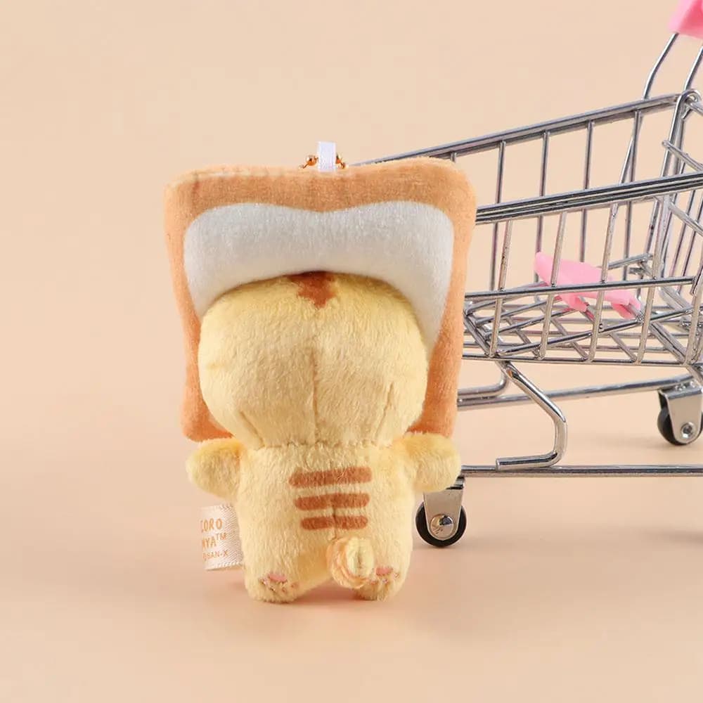 Portachiavi carino Cartoon Anime Bag Decor Portachiavi Gatto Peluche Gatto Toast Morbido Peluche Pane Gatto Pendent