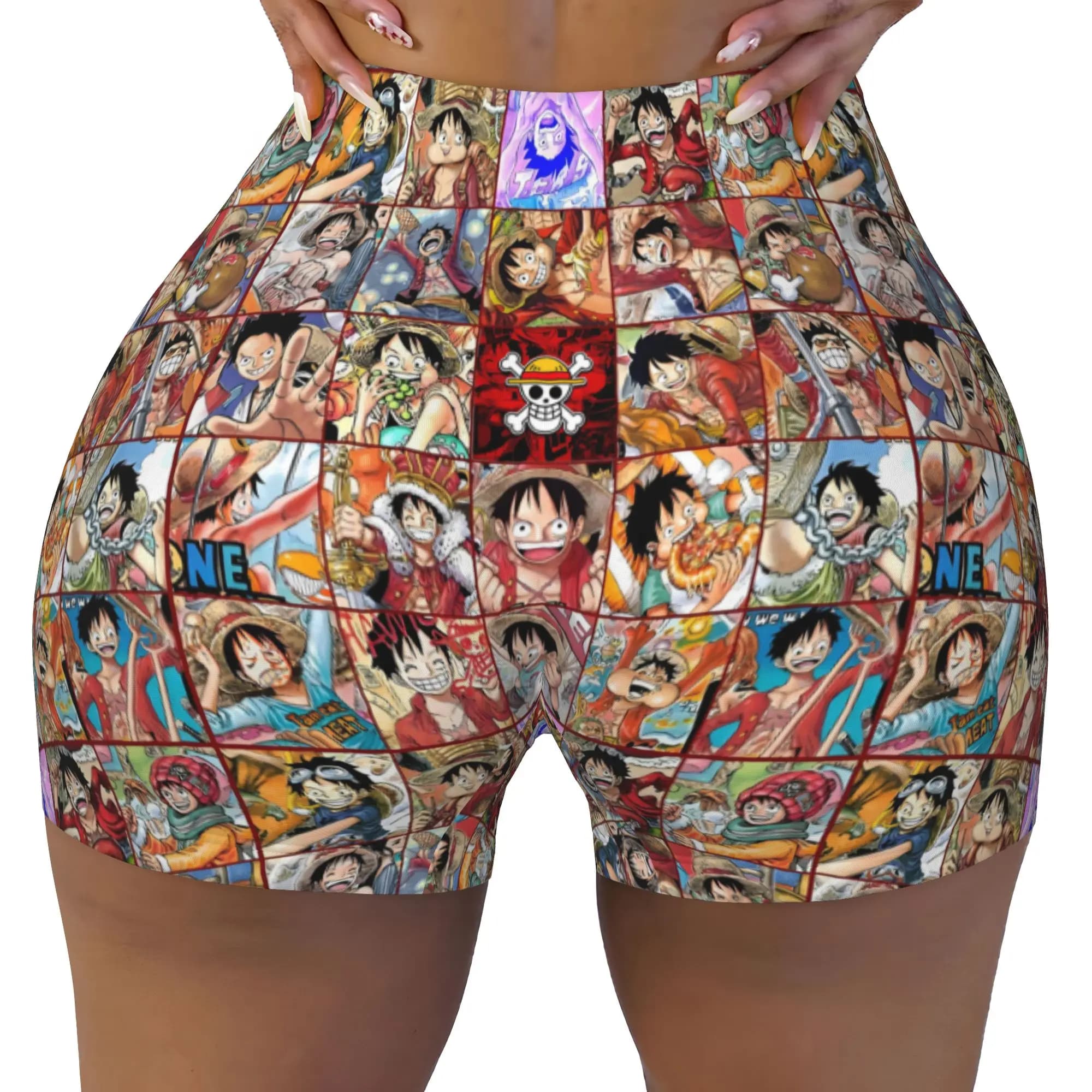 Japanese Manga One Piece Anime Volleyball Biker Gym Shorts Women Athletic Workout Yoga Shorts