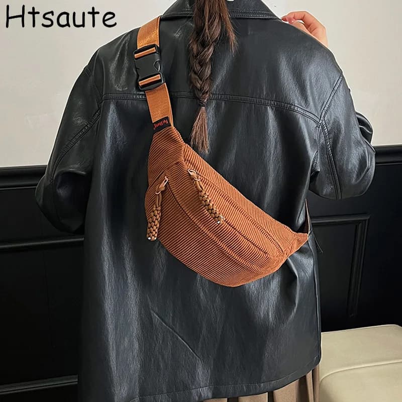 Chest Pack Banana Bag for Women Sling Crossbody Waist Pack Canvas Running Waist Bag Casual Fanny Packs Sport Half Moon Belt Bag