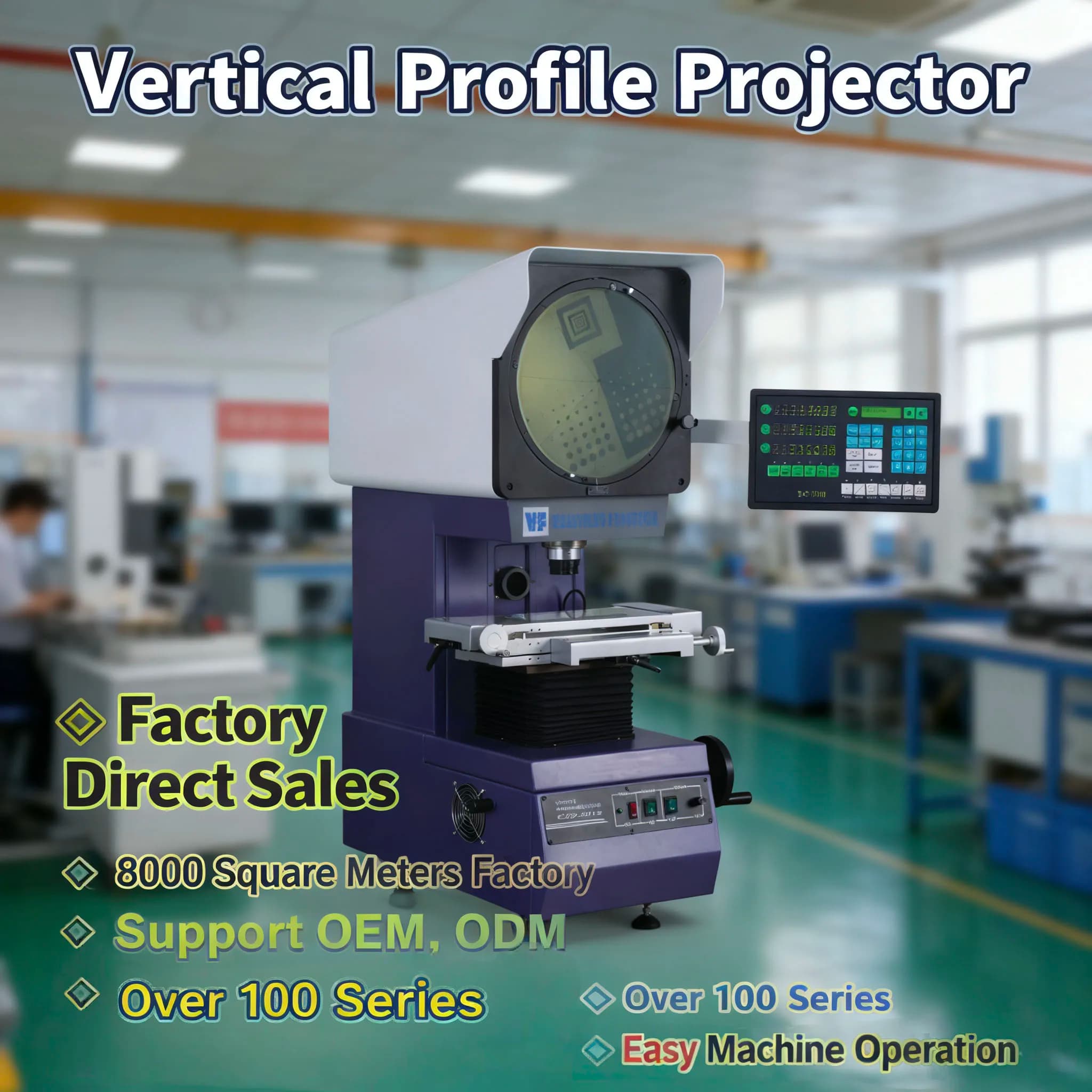 Digital Optical Profile Projector with Screen for Measurement