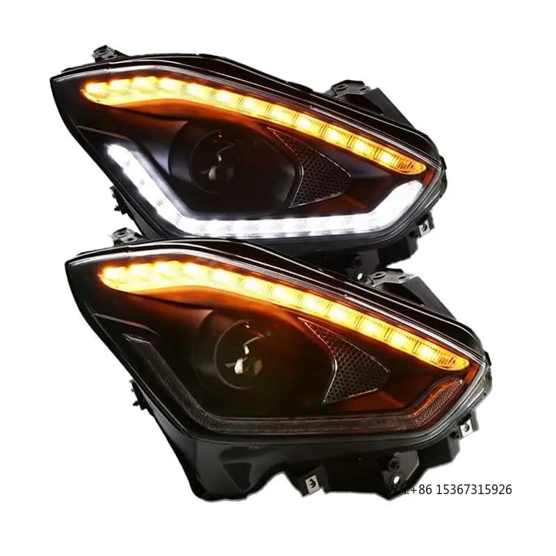 2018 Car Styling - 2021 LED Car Assembly Faro Aggiornamento Lampada dinamica in cristallo Lente bifocale Accessori allo xeno Faro